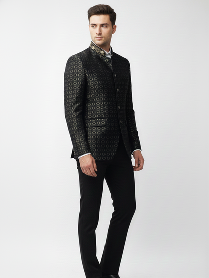 Mens Premium Jacquard Party Wear Blazer for Stylish Evenings and Celebratory Occasions
