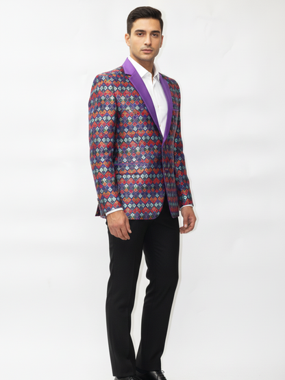 Stylish Mens Formal Jacquard Blazer-Premium Tailoring, Elegant Patterns, Comfortable Fit, Versatile Office and Party Wear