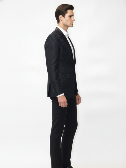 Mens Smart Business Formal Jacquard Blazer for Professional Corporate Wear and Refined Style
