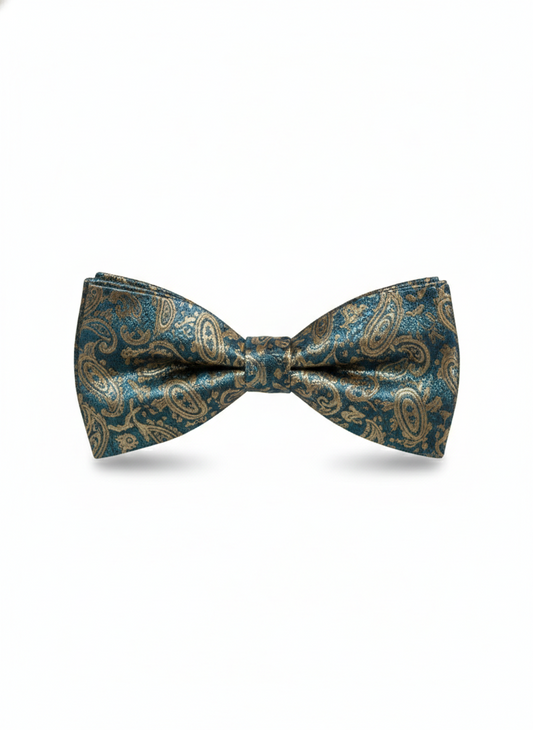 The Emerald Heirloom: Silver-Filigree Botanical Bow Tie