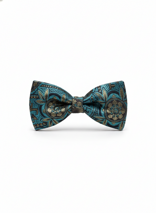 The Emerald Sterling:Green & Silver Bow Tie