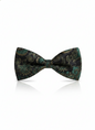 The Emerald Enigma: Forest Green & Black Lattice Bow Tie