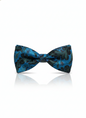 The Zenith Noir: Sky Blue & Black Filigree Bow Tie