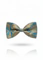 Elegant Brown and Blue Silk Bow Tie – Formal Men’s Accessory