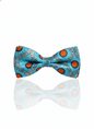 Elegant Blue Silk Tie with Red Circles and Silver Detailing – Formal Men’s Accessory