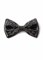Elegant Black Beaded Satin Bow Tie – Classic Formal Accessory