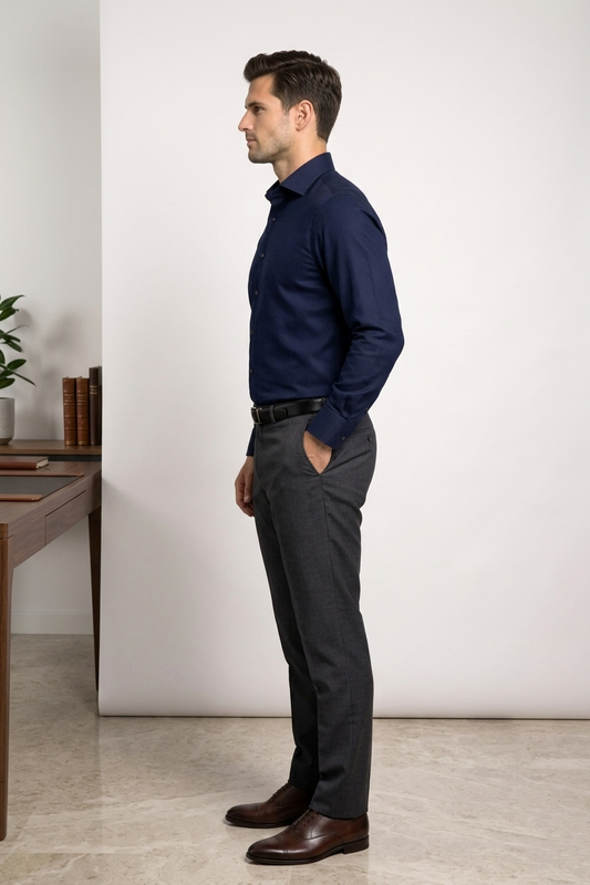 Men'sNavy Blue Formal Shirt | Premium Slim Fit Office Wear Shirt