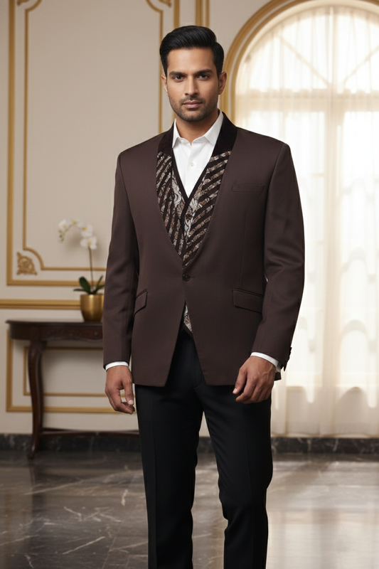Imperial Chocolate Brown 3-Piece Tuxedo Set