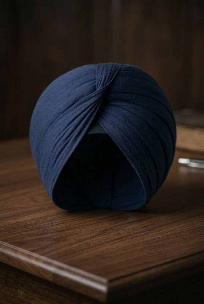 Men'sNavy Blue Formal Turban (Sikh Style)