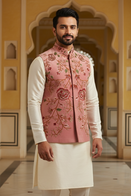 Blush Ornate Embroidered Jacket