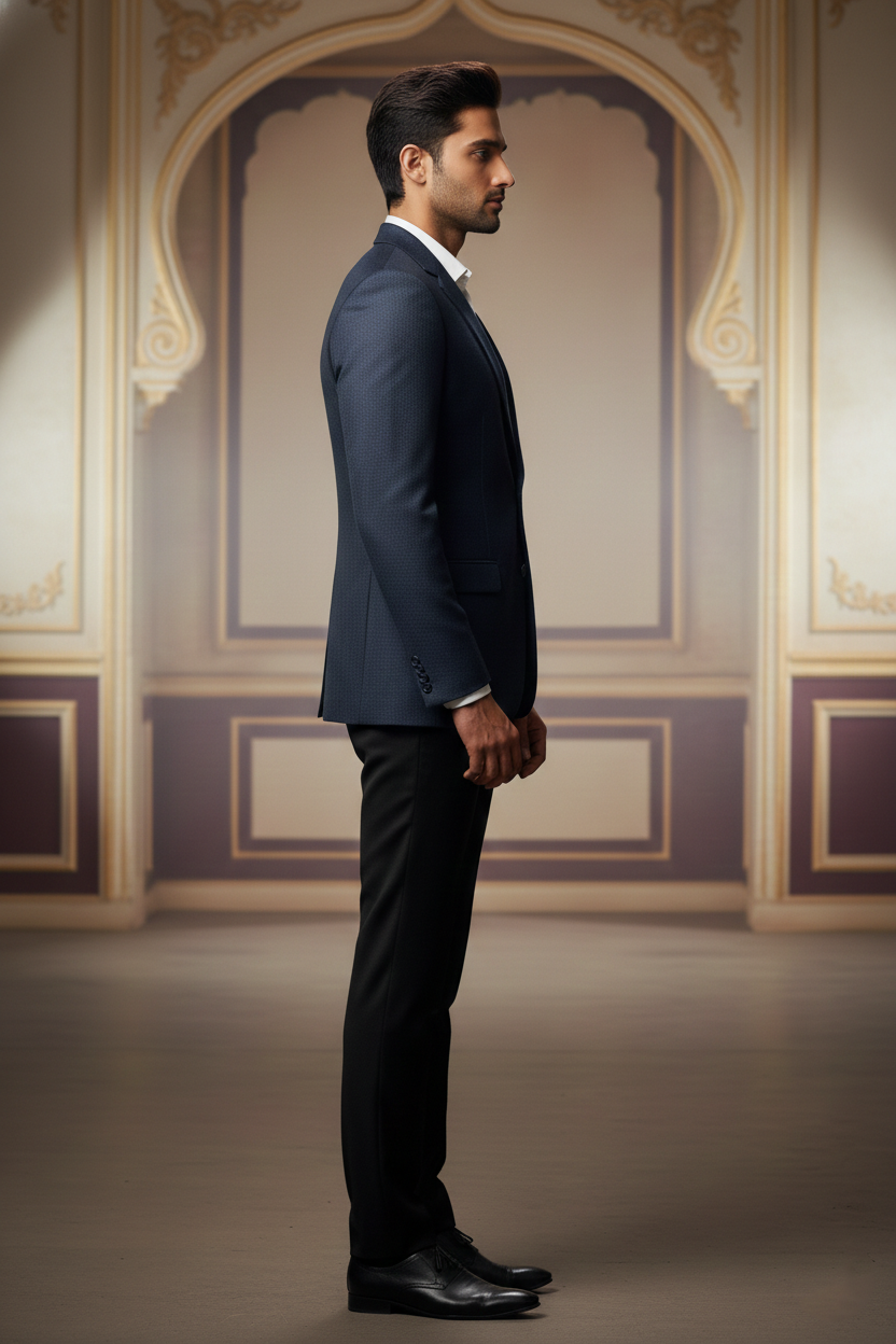 Dark Navy Two-Button Classic Blazer