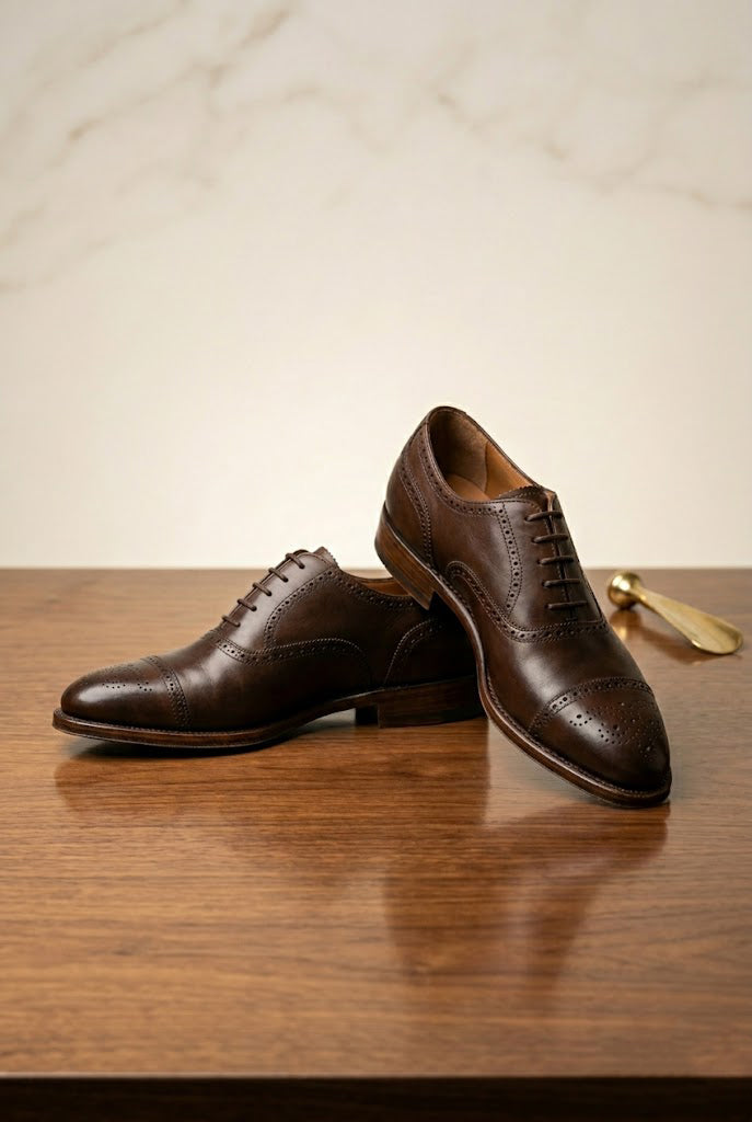 Premium Brown Leather Brogue Formal Shoes