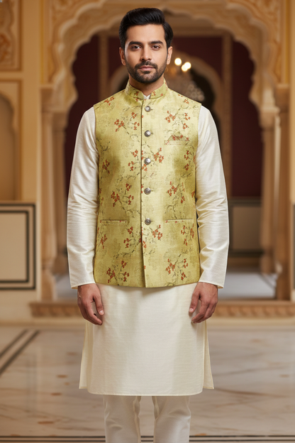 Title: The Sage Blossom: Modern Sophistication in Floral Ethnic Wear