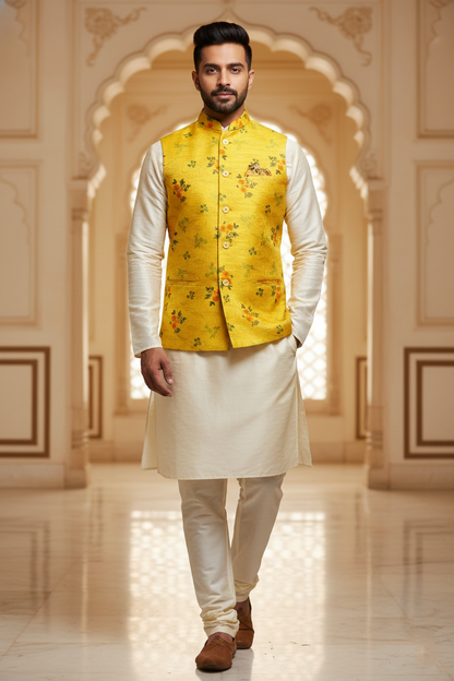 Title: The Radiance of Tradition: Contemporary Men’s Festive Ethnic Wear