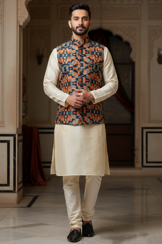 Geometric Grandeur: A Contemporary Ethnic Fusion