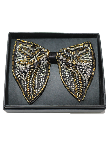 Gilded Ray: Hand-Embroidered Butterfly Bow Tie
