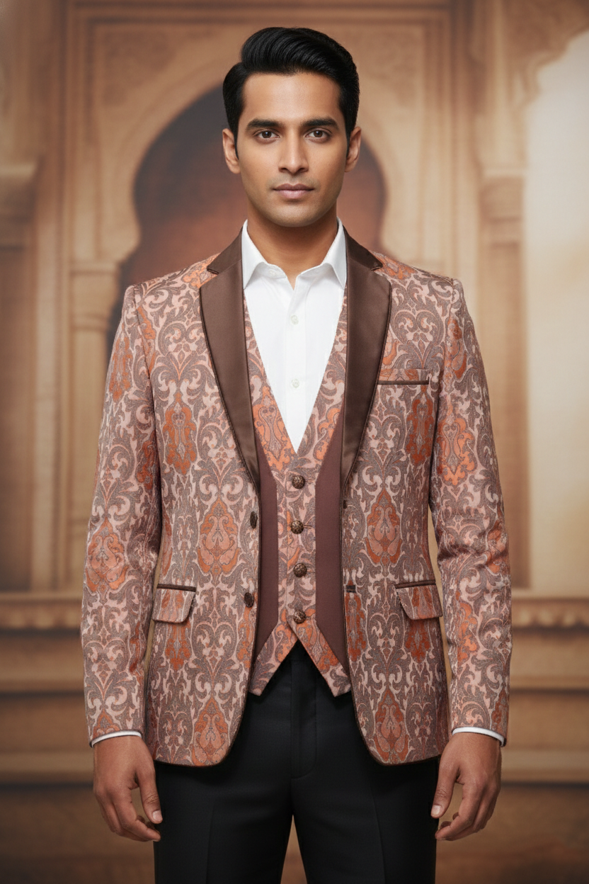 Heritage Bloom , Ornate Three-Piece Ceremonial Suit