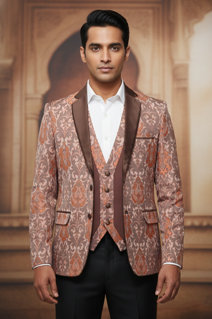 Heritage Bloom , Ornate Three-Piece Ceremonial Suit