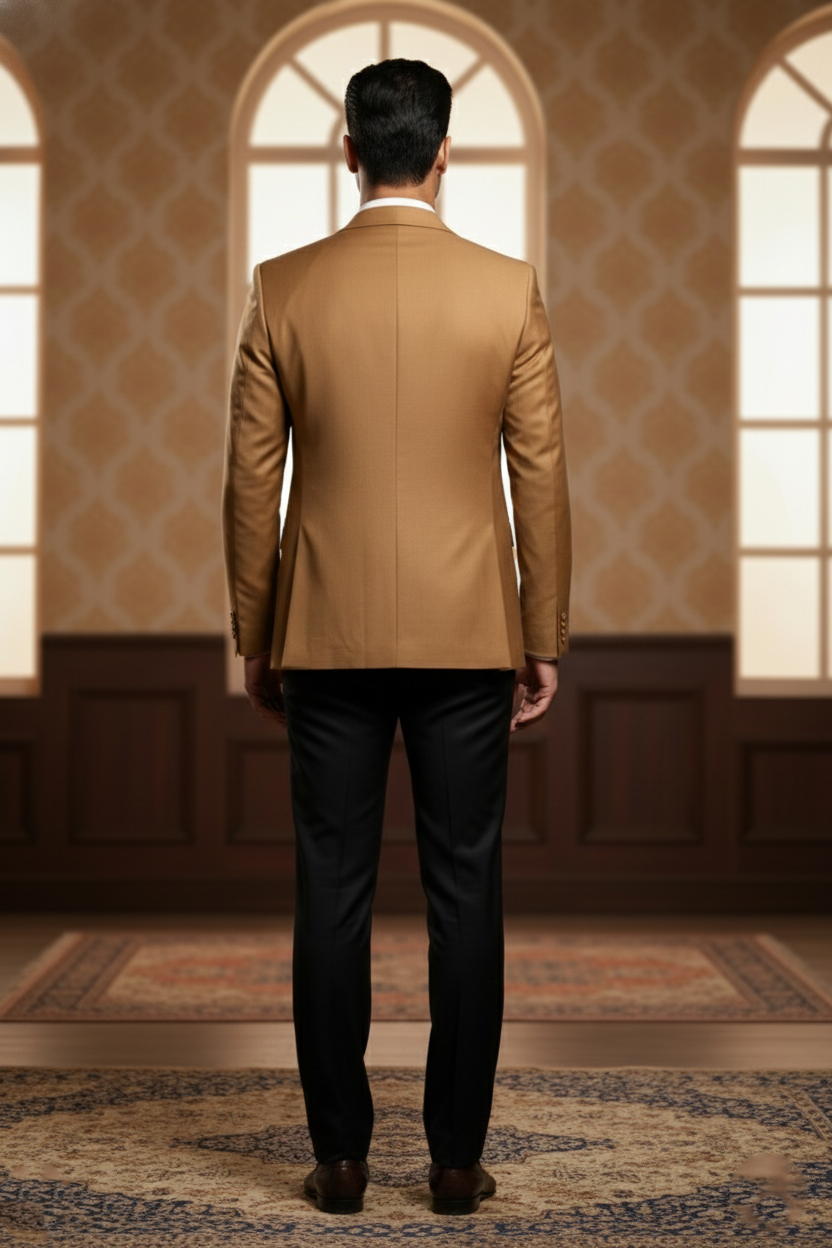 Men's Premium Camel Brown 3-Piece Suit