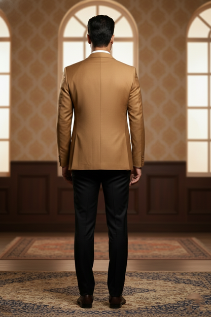 Men's Premium Camel Brown 3-Piece Suit