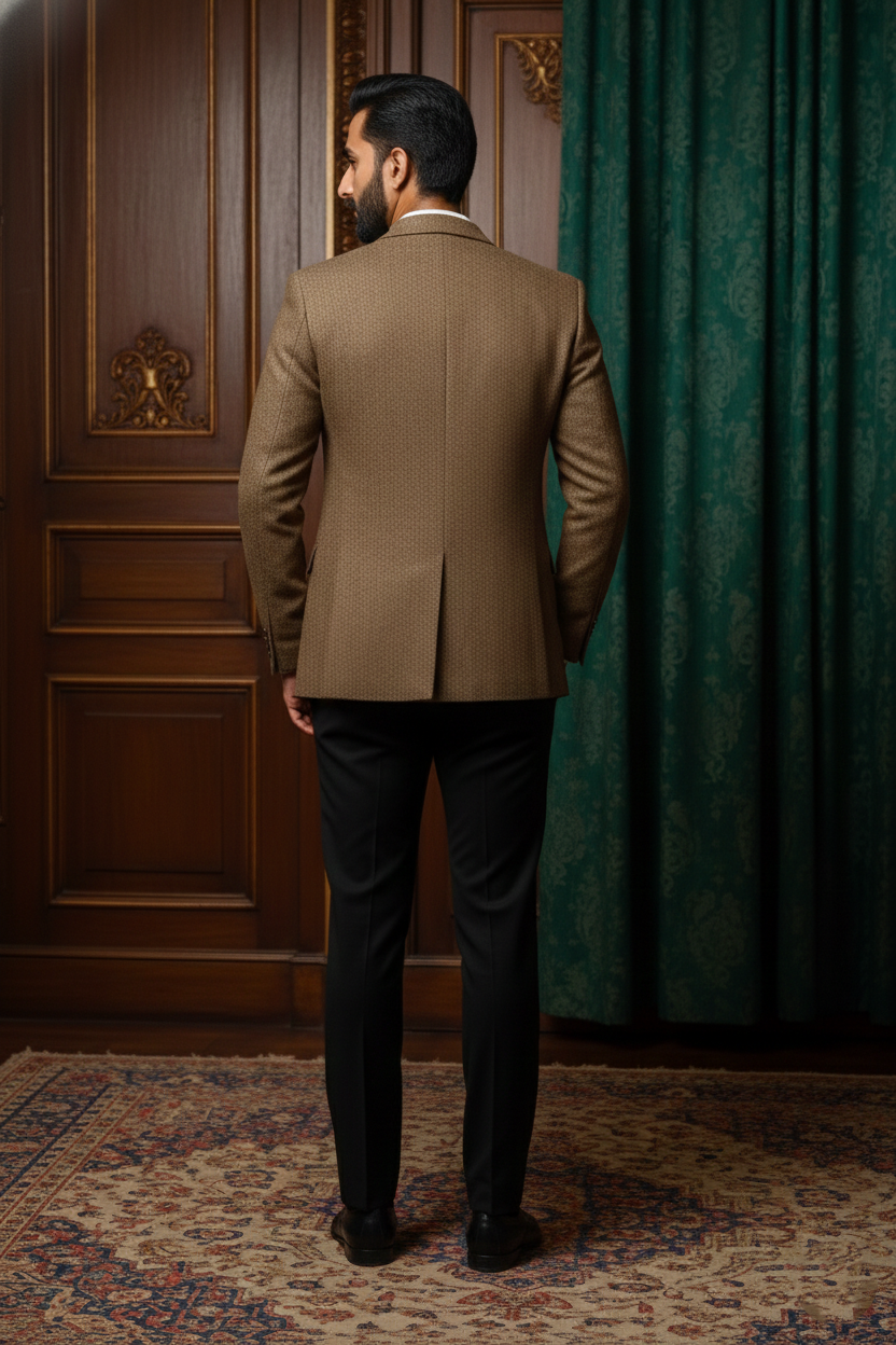 Men's Premium Slim Fit Jacquard Textured Blazer