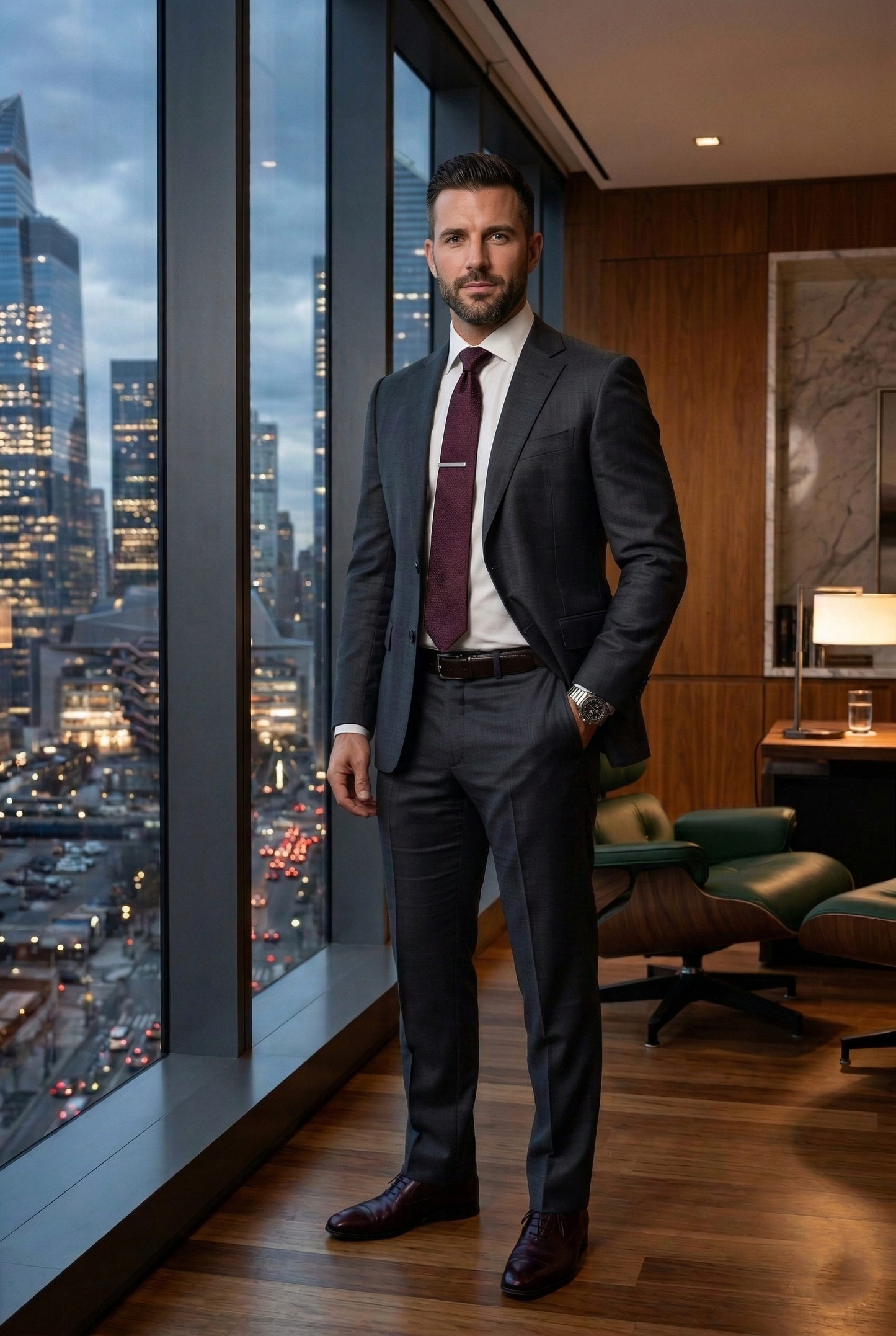 Graphite Grey Executive Business Suit , Sleek Modern Fit