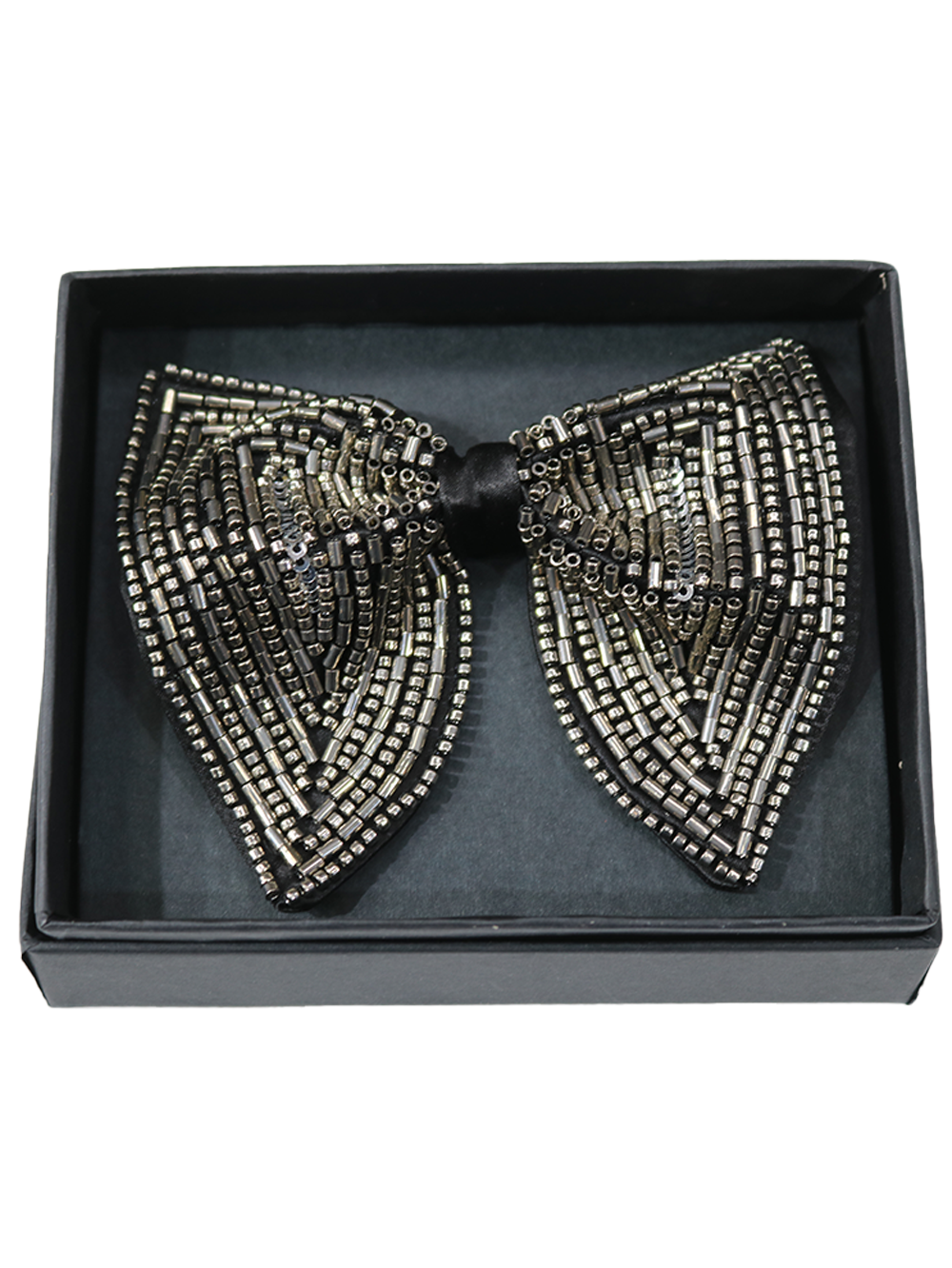 Royal Metallic Beaded Butterfly Statement Bow Tie