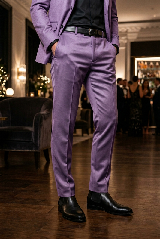 Lavender Mist Slim-Fit Premium Partywear Trousers