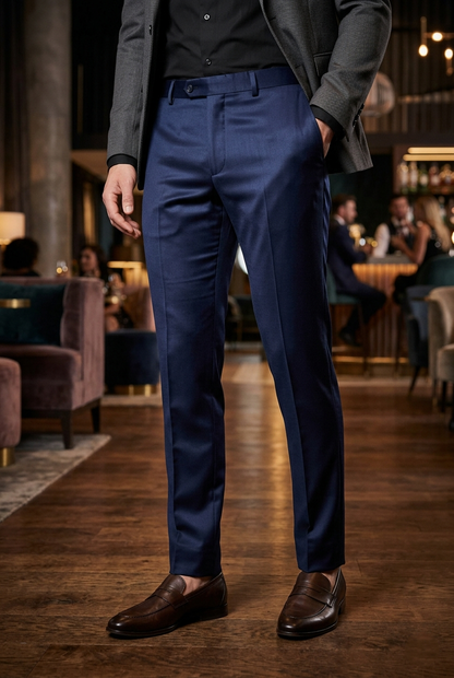 Royal Blue Slim-Fit Premium Partywear Trousers