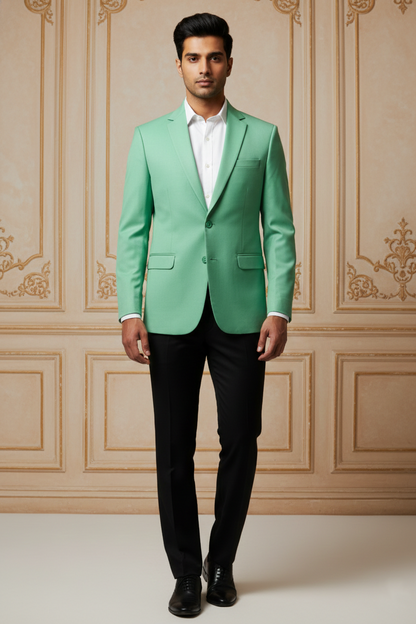 Men's Slim-Fit Mint Green Modern Party Blazer