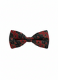 The Midnight Crimson: Elegant Red & Black Patterned Bow Tie