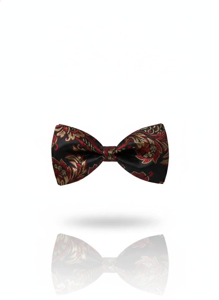 The Midnight Merlot: Maroon & Rose Gold Bow Tie