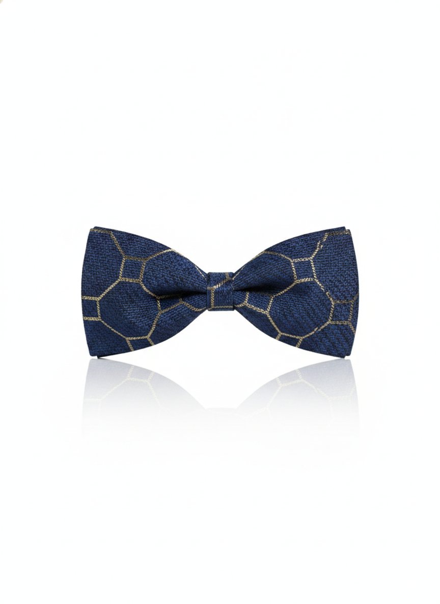 The Midnight Sterling: Navy & Silver Bow Tie