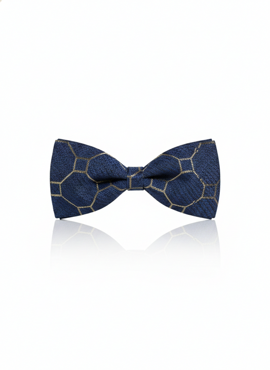 The Midnight Sterling: Navy & Silver Bow Tie