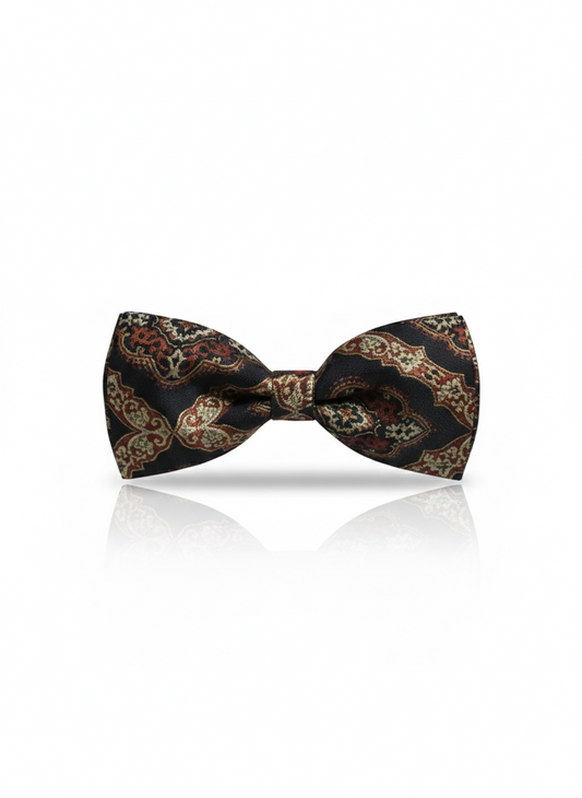 The Autumnal Classic: Deep Maroon & Chestnut Brown Silk Bow Tie