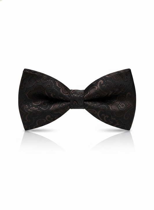 The Espresso Elegance: Classic Dark Brown Microfiber Bow Tie