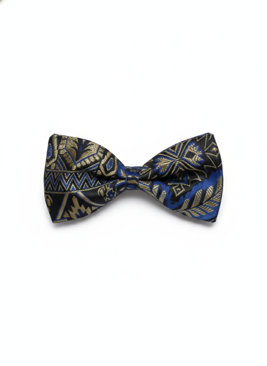The Midnight Mosaic:Multi-Tonal Blue & Black Bow Tie