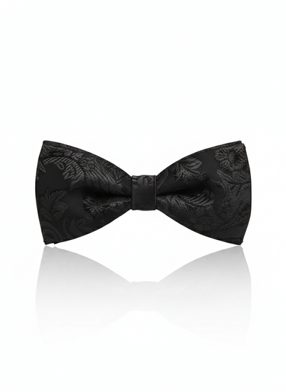 The Midnight Onyx: A Classic Black Silk Bow Tie