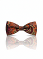The Crimson Noir: Hand-Embroidered Red & Black Bow Tie