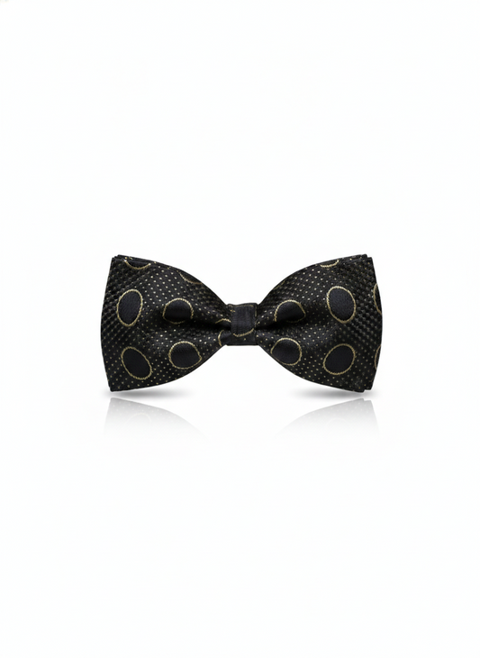 The Midnight Midas: Luxury Black & Gold Filigree Bow Tie