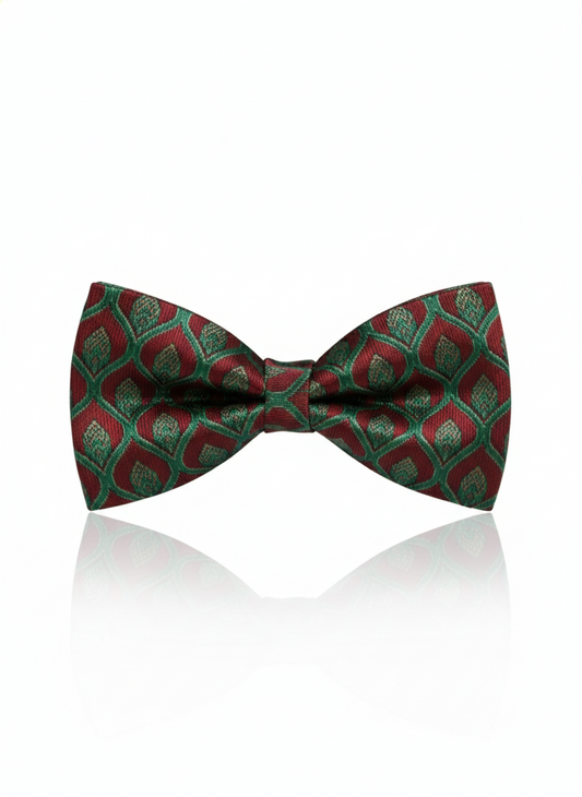 The Crimson Forest: Artisan Black-Stitched Bow Tie