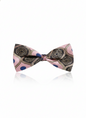 Pink Tie with Black & Golden Accents and Blue Circular Pattern – Designer Party Wear Tie