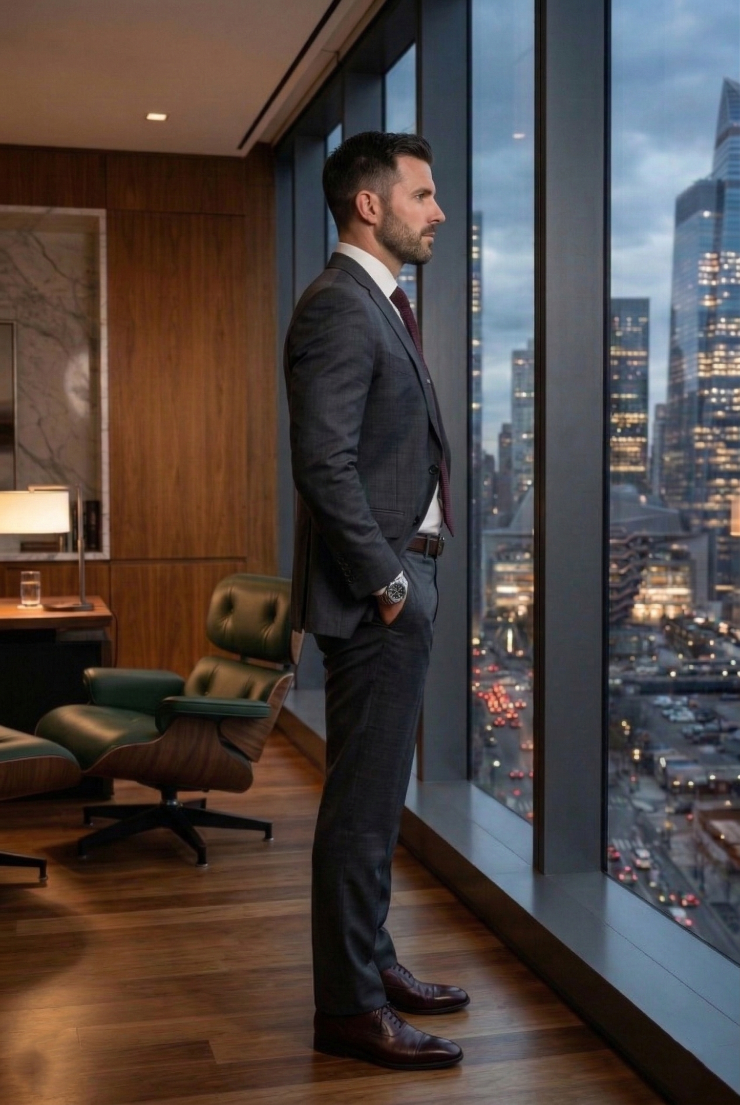 Graphite Grey Executive Business Suit , Sleek Modern Fit