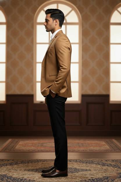 Men's Premium Camel Brown 3-Piece Suit