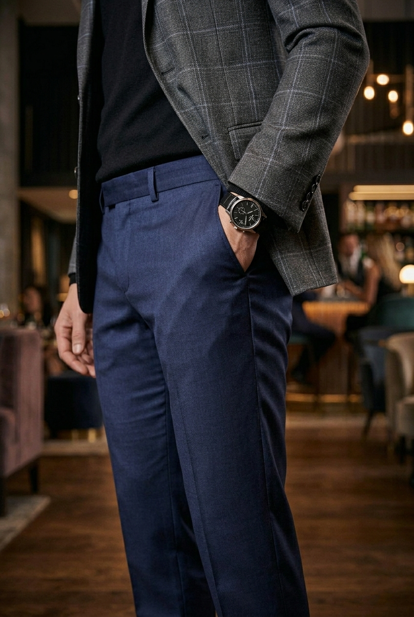 Royal Blue Slim-Fit Premium Partywear Trousers