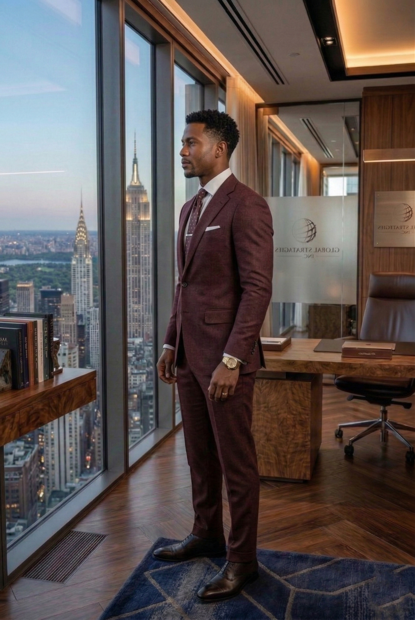 Men'sPremium Tailored Burgundy Business Suits