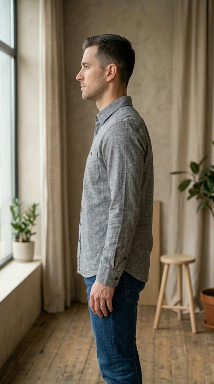 Men'sDark Grey Casual Shirt