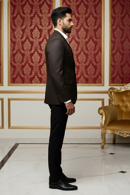 Dark Two-Button Classic Suit Jacket