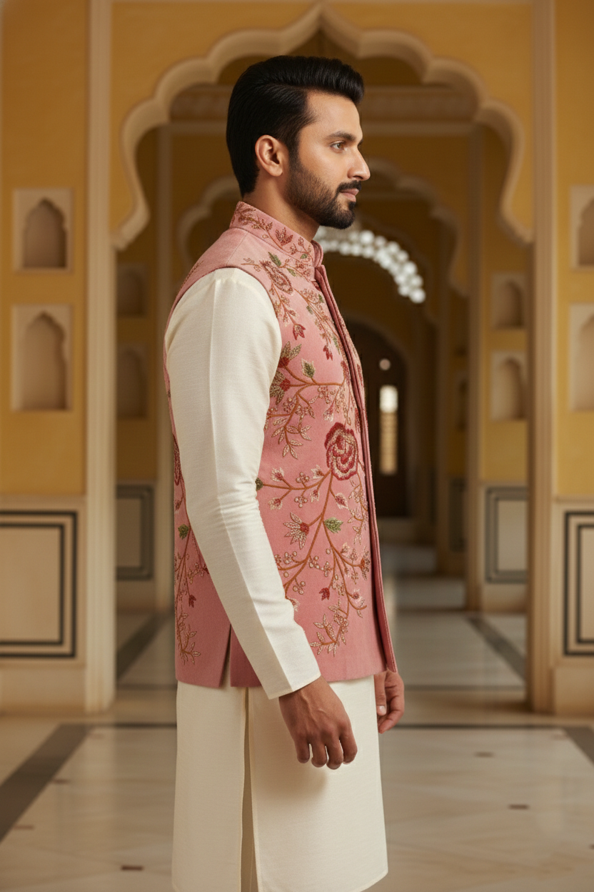 Blush Ornate Embroidered Jacket