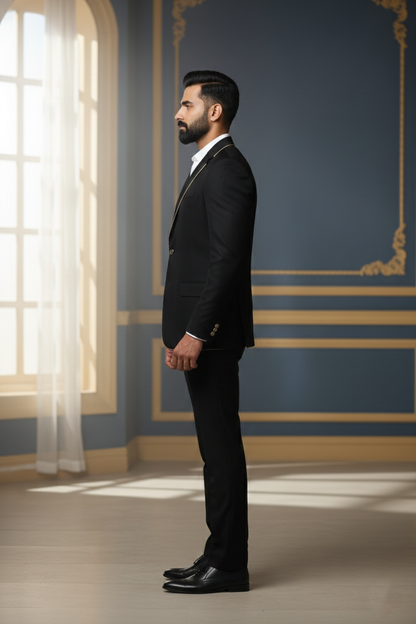 Men'sBlack Scorpion Embroidered Blazer